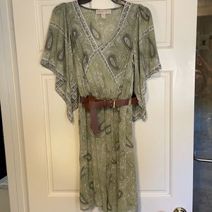 Michael Kors georgette handkerchief-sleeve dress